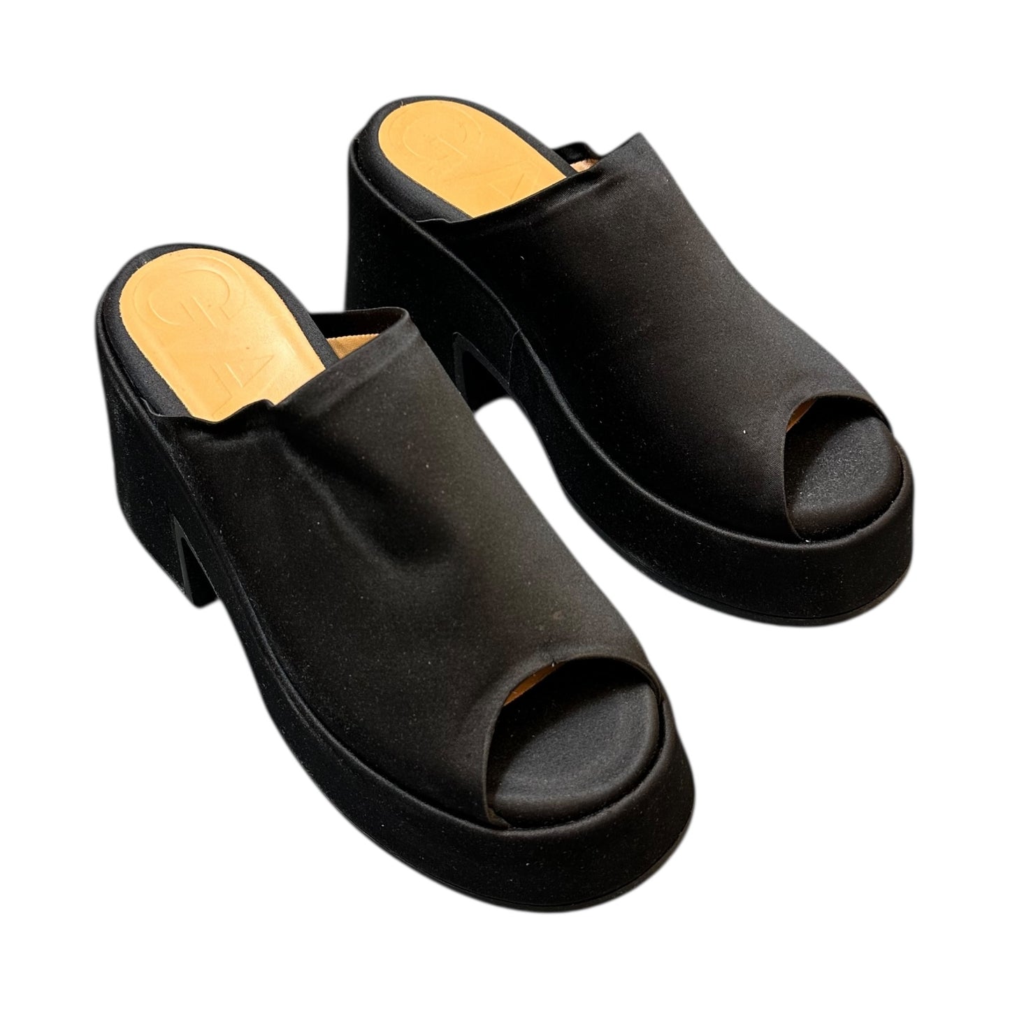 Ganni Black Wedge Mule Sandals