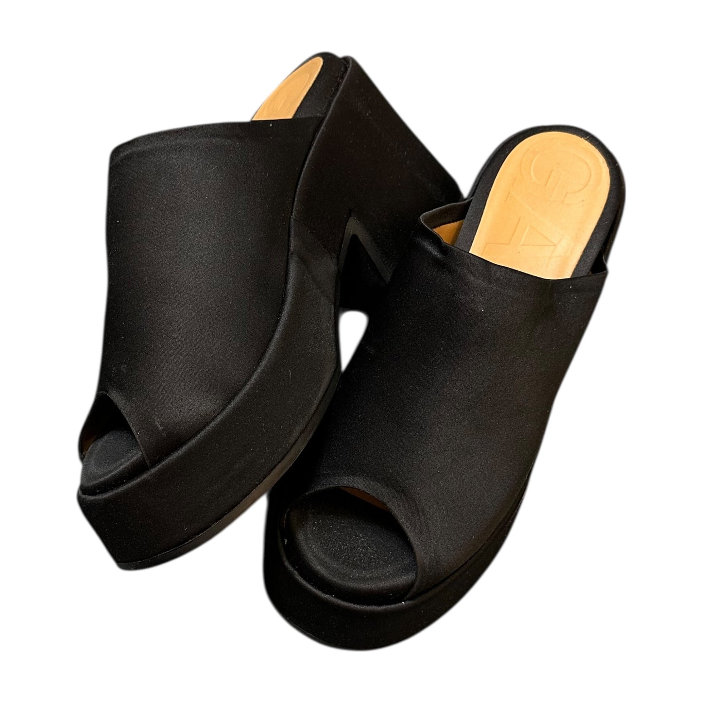 Ganni Black Wedge Mule Sandals
