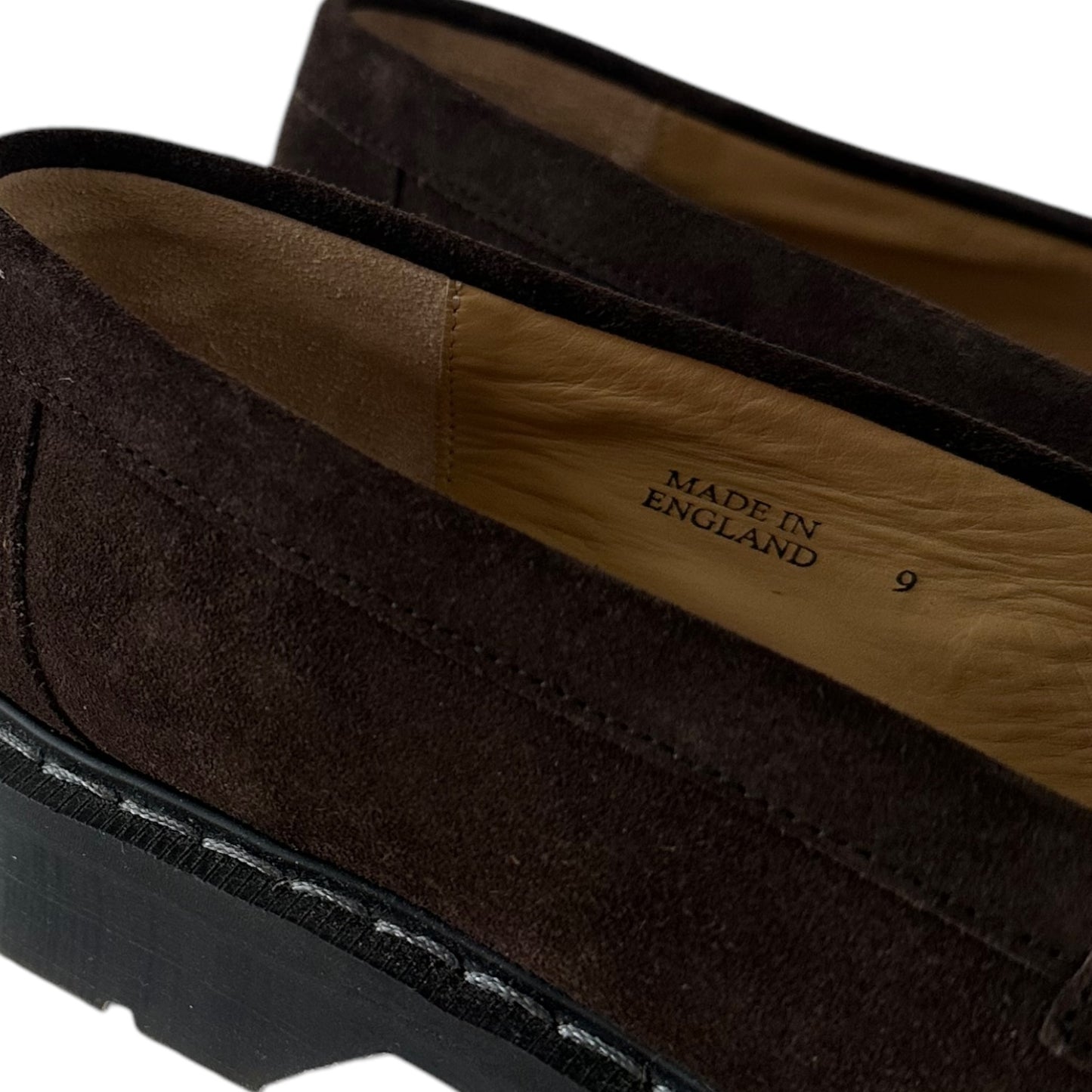 Oliver Spencer Solovair Brown Suede Penny Loafers