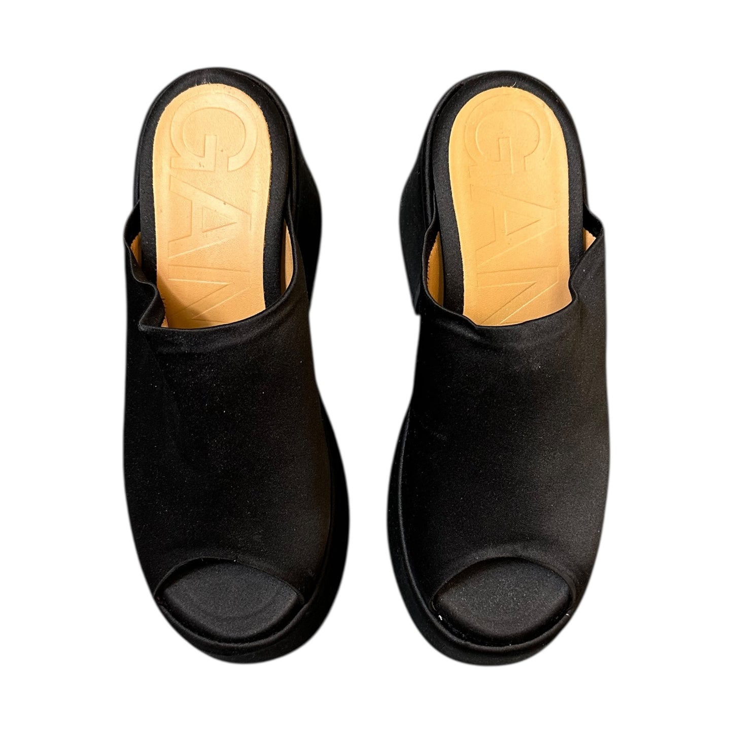 Ganni Black Wedge Mule Sandals