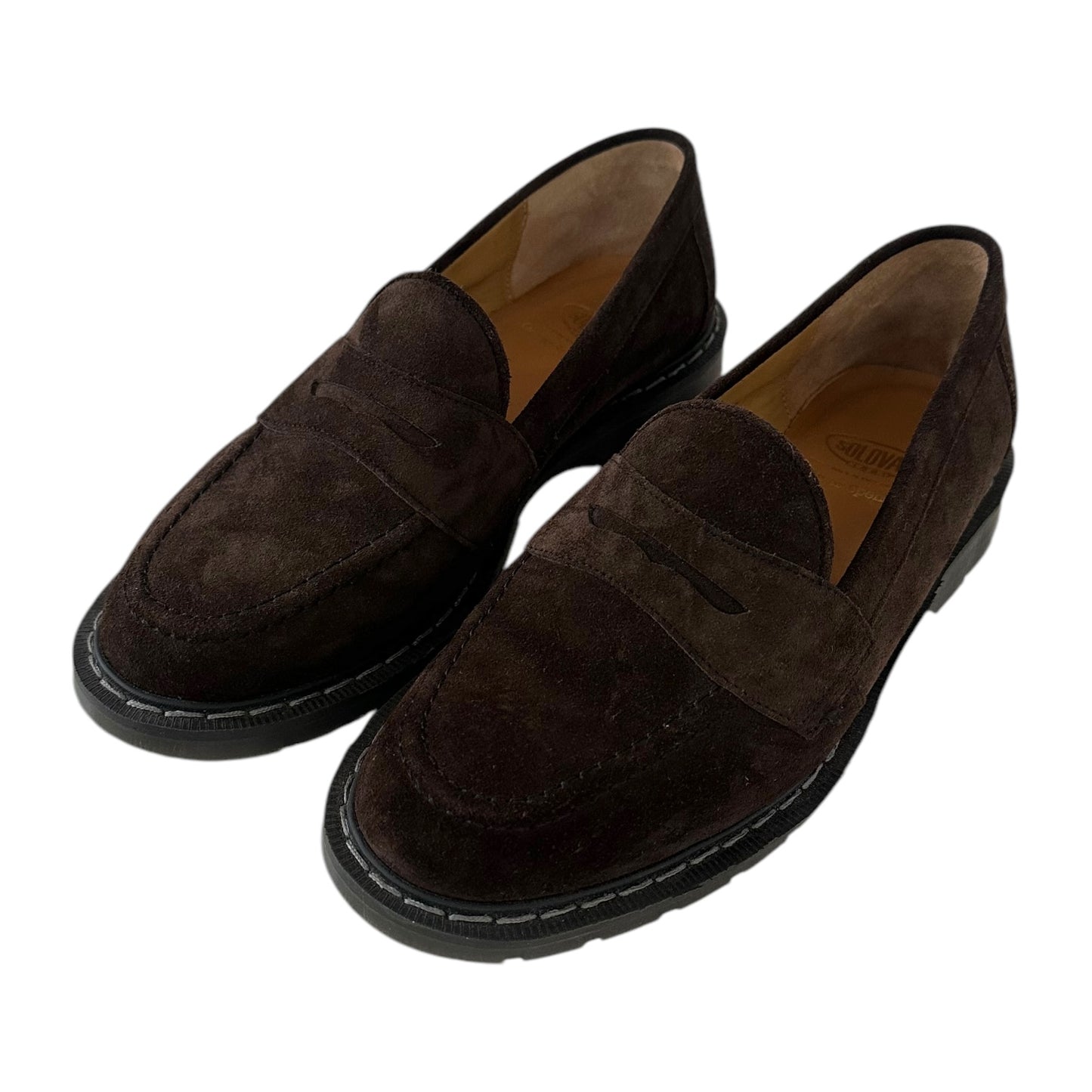 Oliver Spencer Solovair Brown Suede Penny Loafers