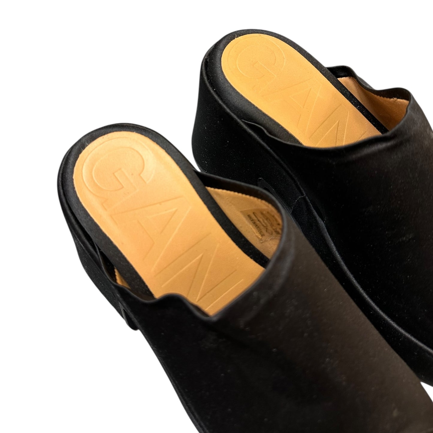 Ganni Black Wedge Mule Sandals