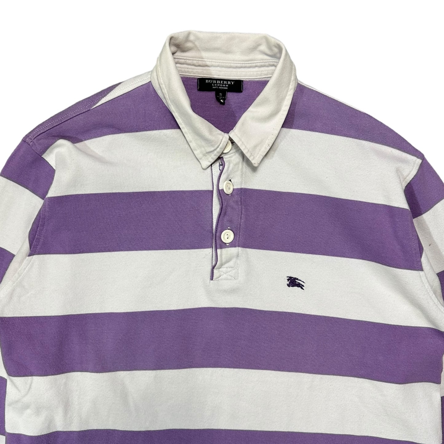 2000s Burberry London Striped Polo Shirt
