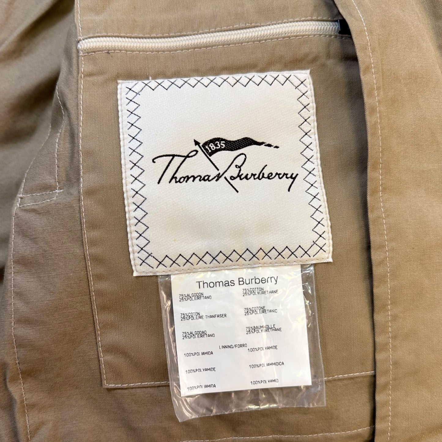 Thomas Burberry Concealed Pocket Cream Jacket