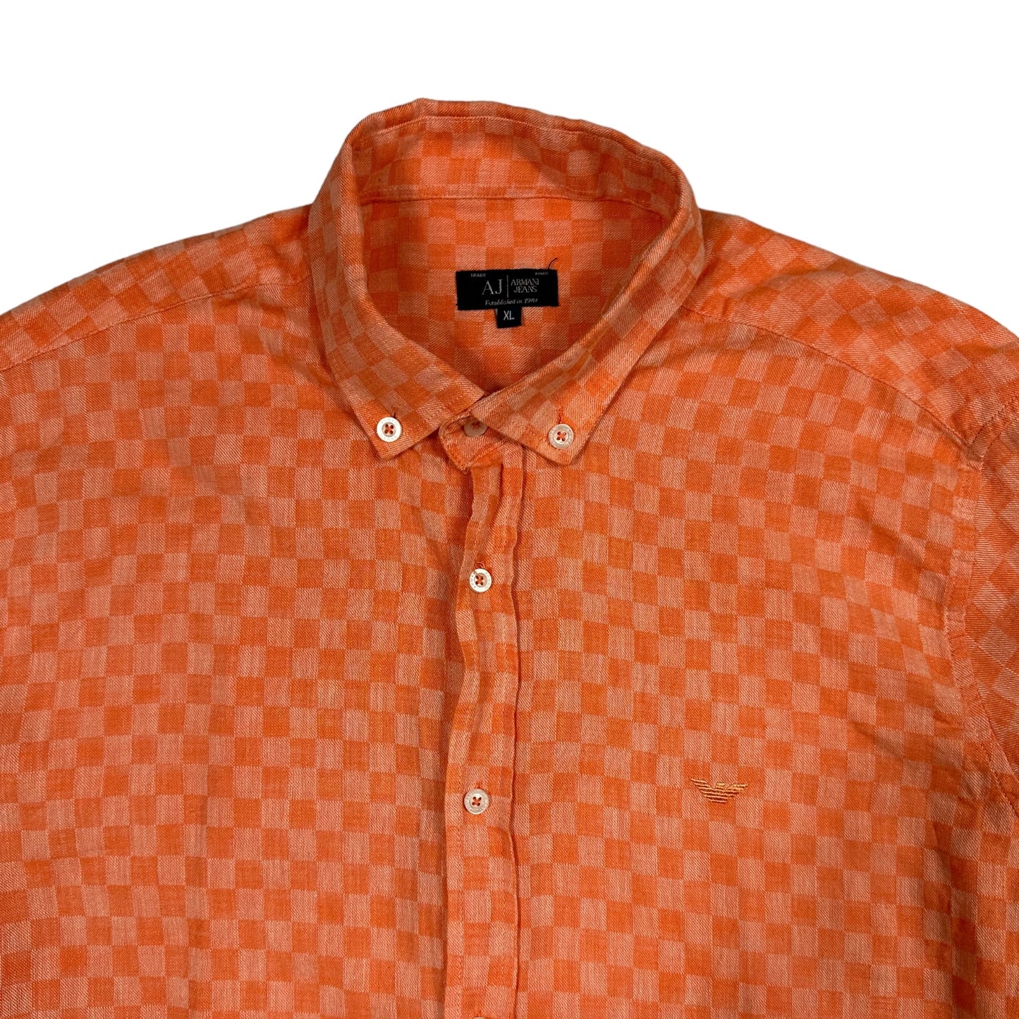 Armani Jeans Patterend Orange Shirt