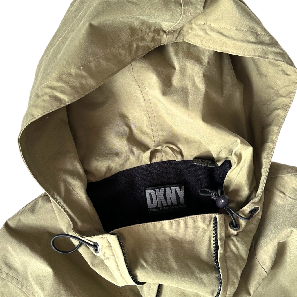 DKNY Beige Hooded Smock Jacket