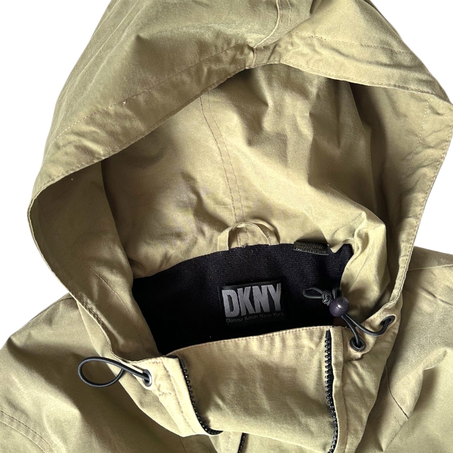 DKNY Beige Hooded Smock Jacket