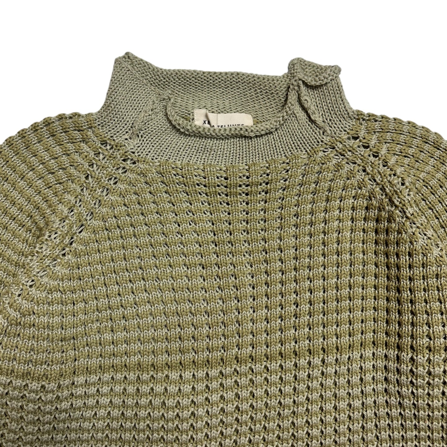 Xenia Telunts Green Fisherman Knit Sweatshirt