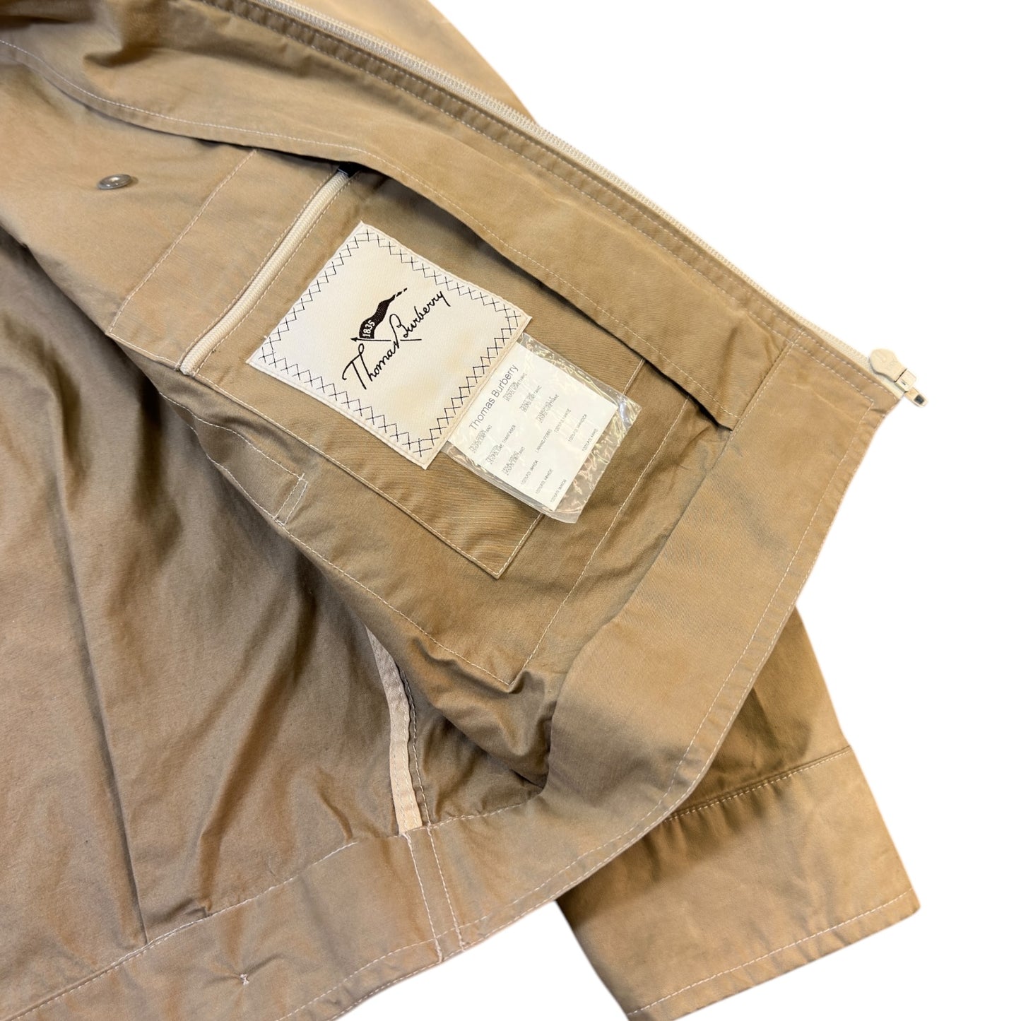 Thomas Burberry Concealed Pocket Cream Jacket