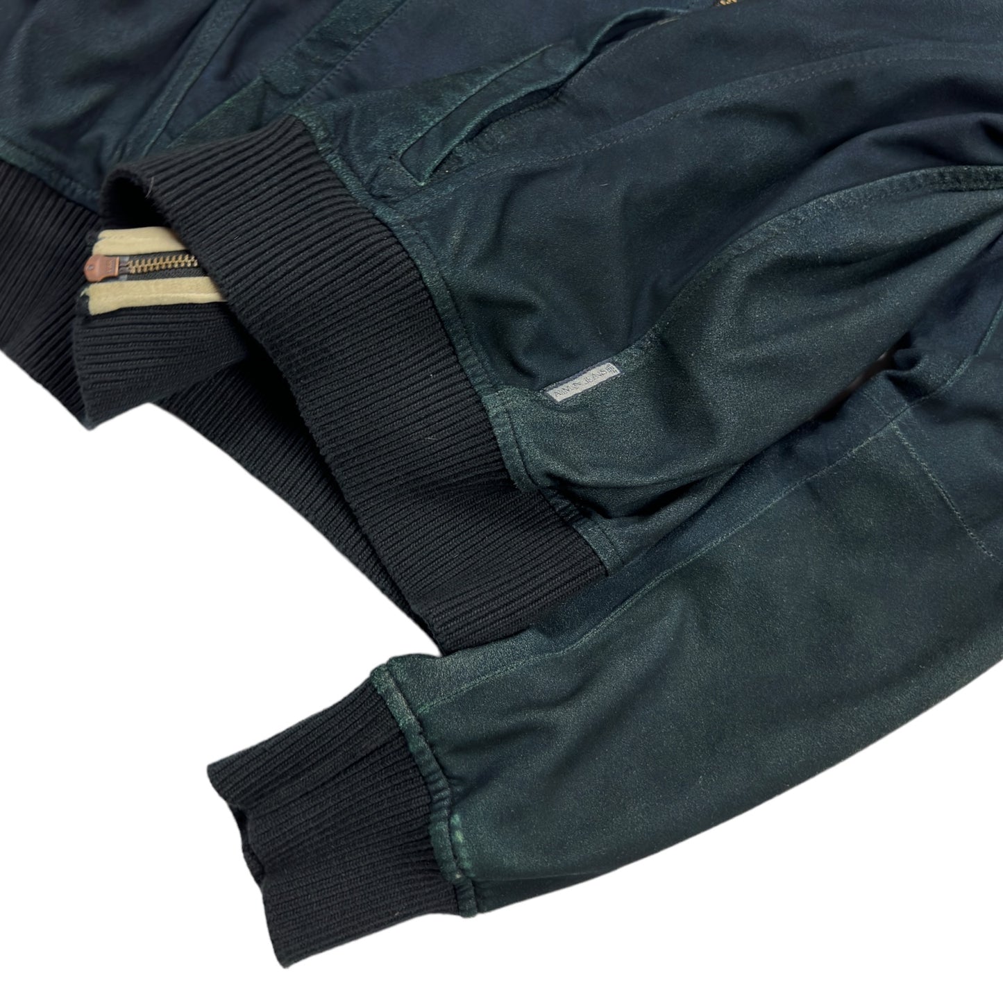 Armani Jeans Blue Suede Bomber Jacket