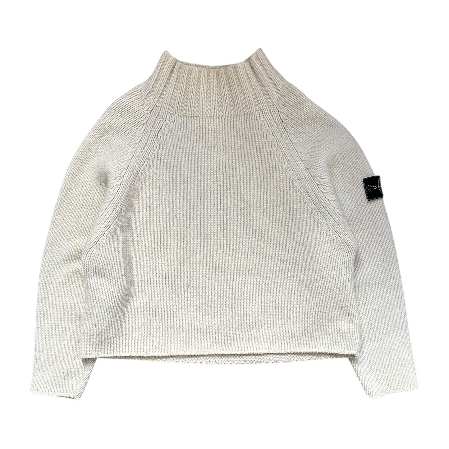 Stone Island Cream Wool High Neck Jumper