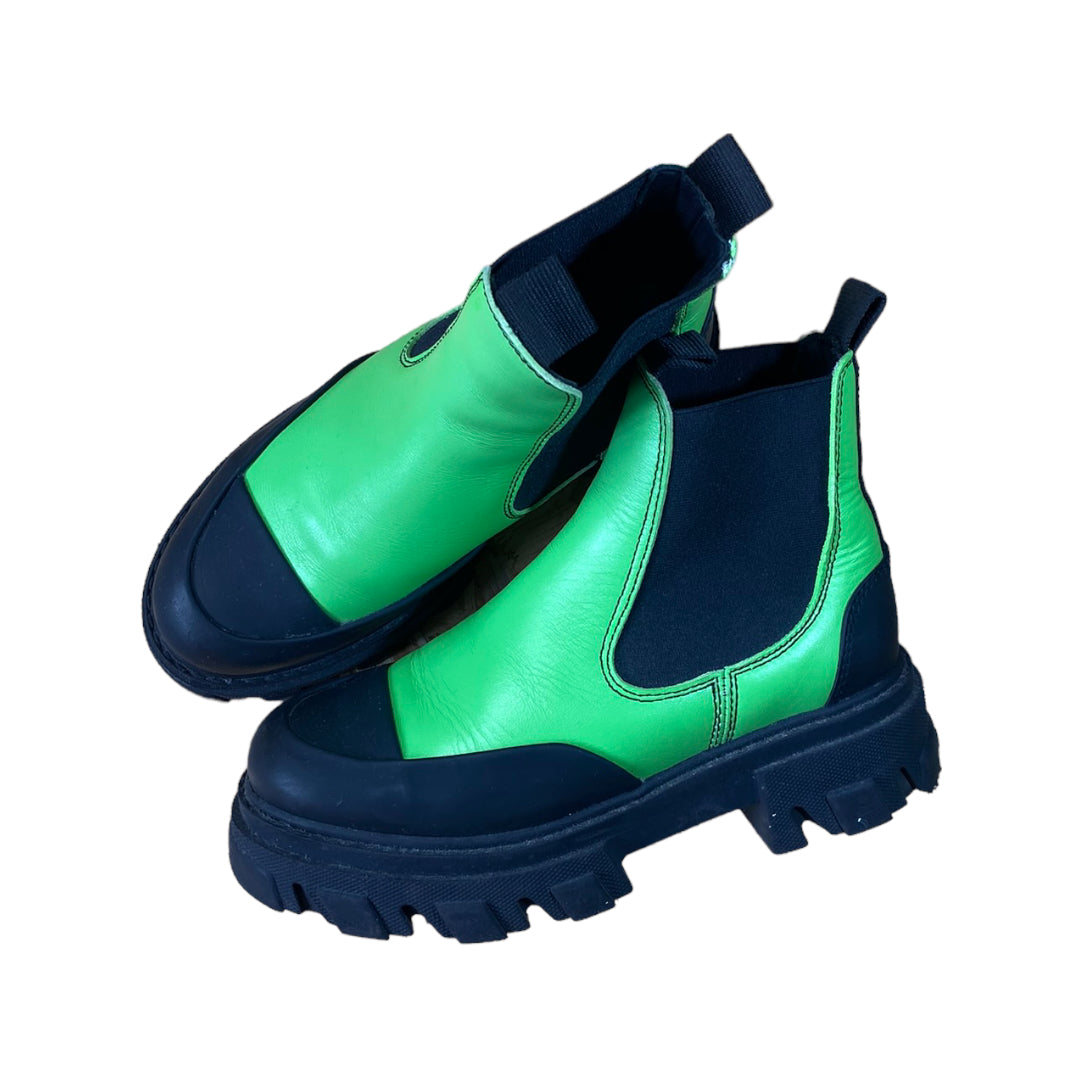 Ganni Green Ankle Boots