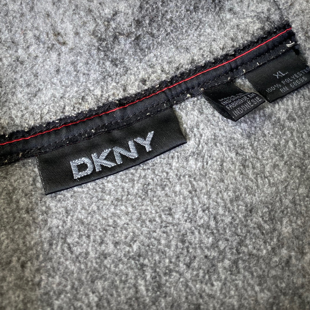 2000s DKNY Jeans 1/4 Zip Grey Fleece