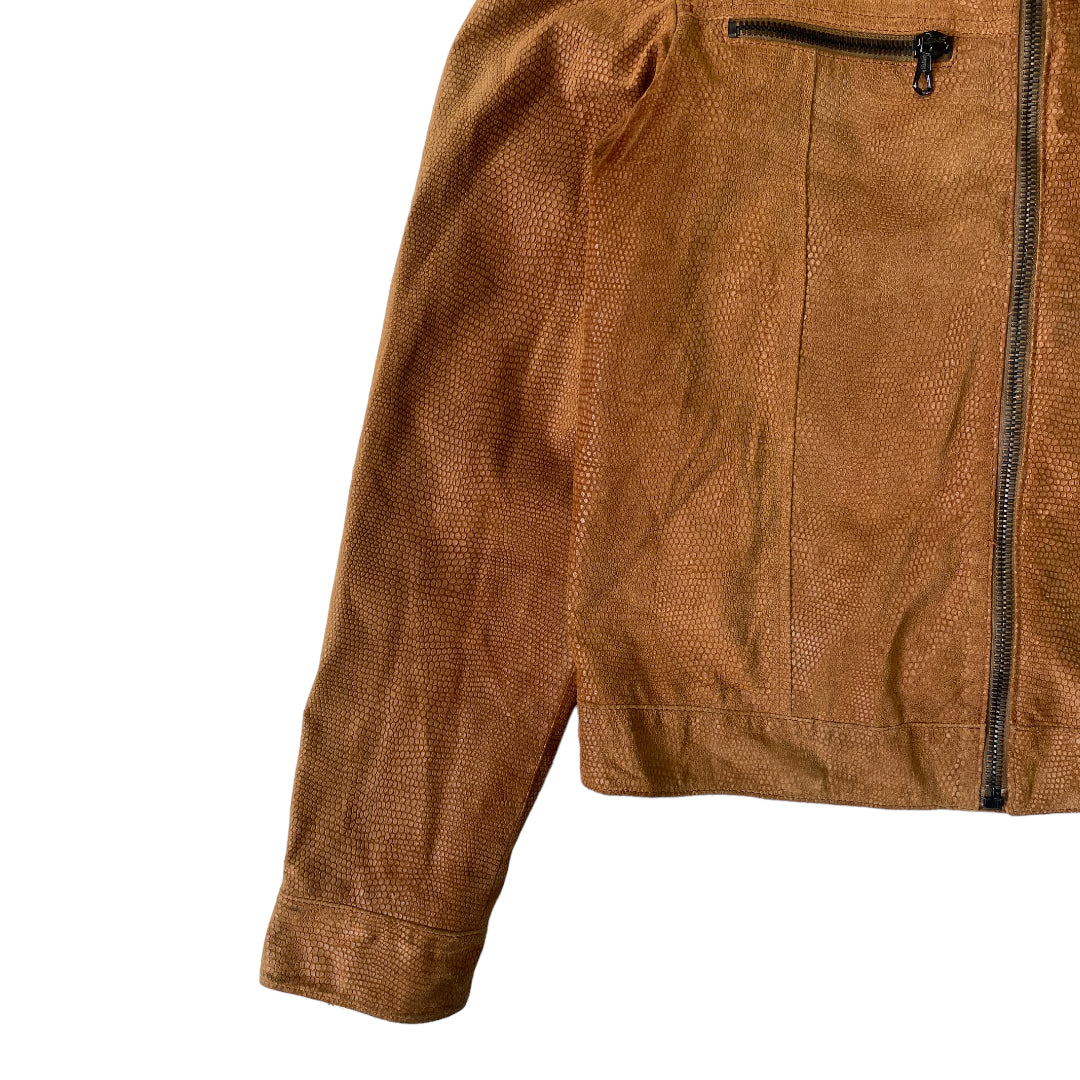 Armani Jeans Tan Snakeskin Leather Jacket