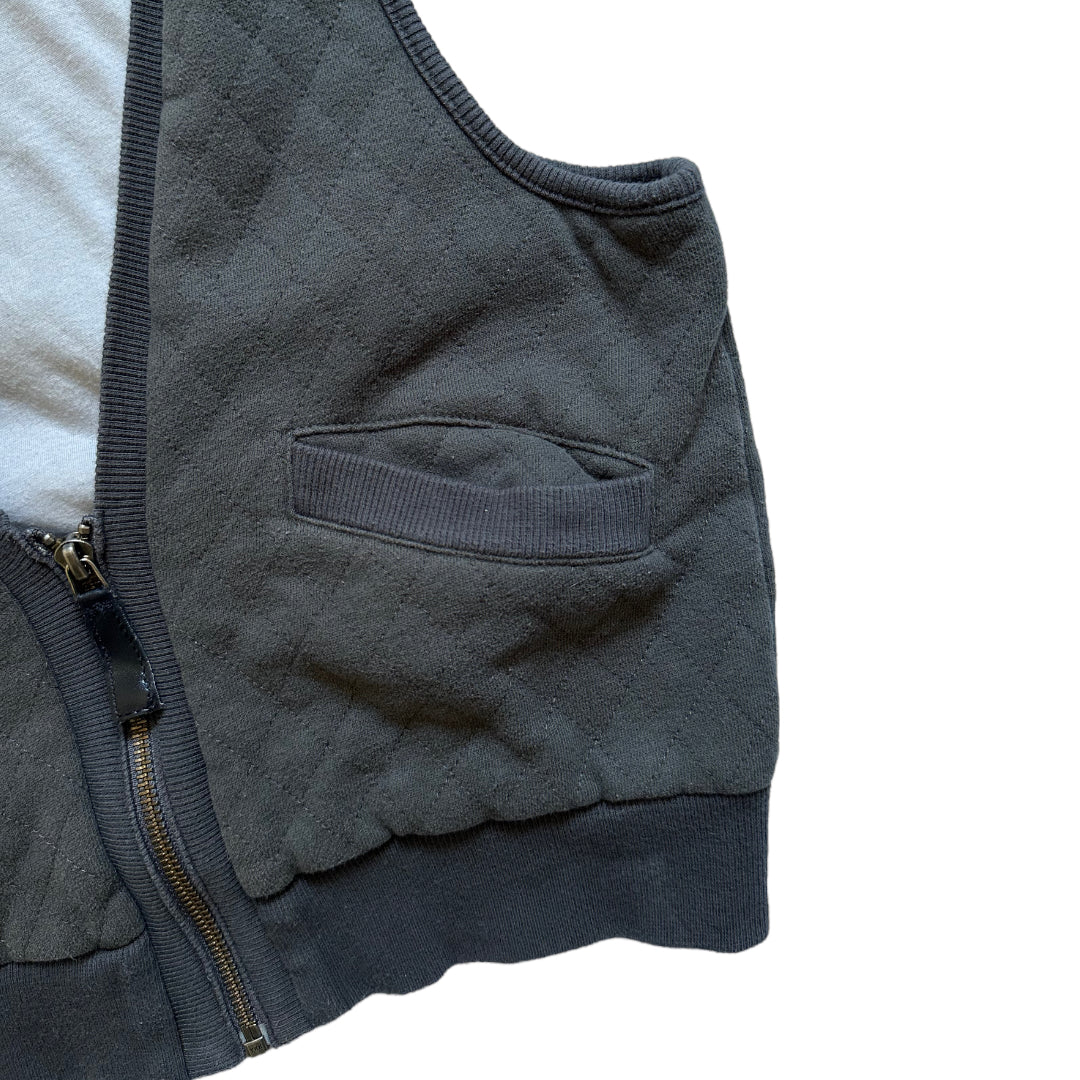 2000s Armani Jeans Zipped Grey Gilet Jacket