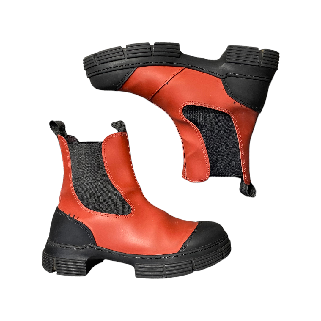 Ganni Recycled Rubber Orange Boots