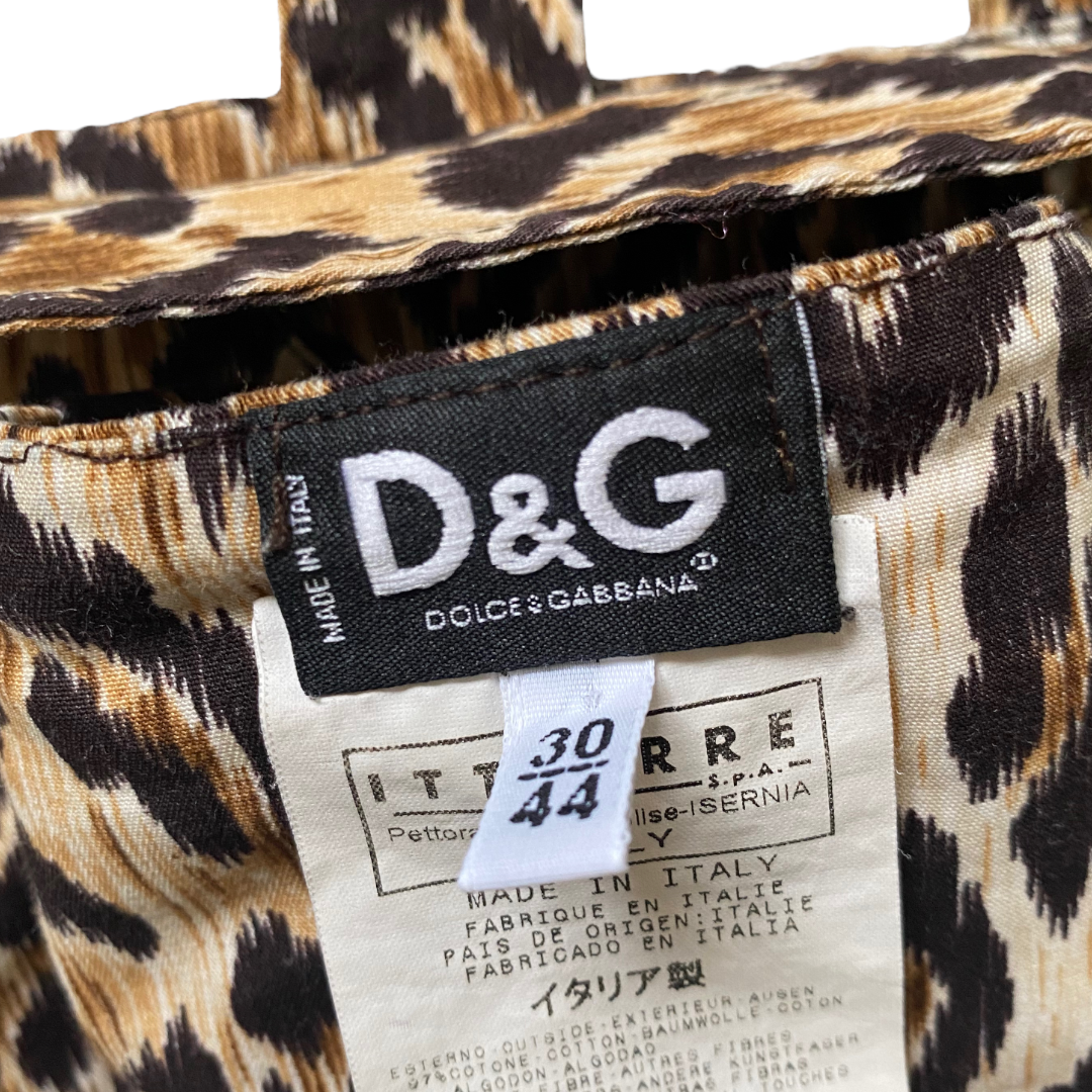 2000s Dolce Gabbana Leopard Print Corset Top
